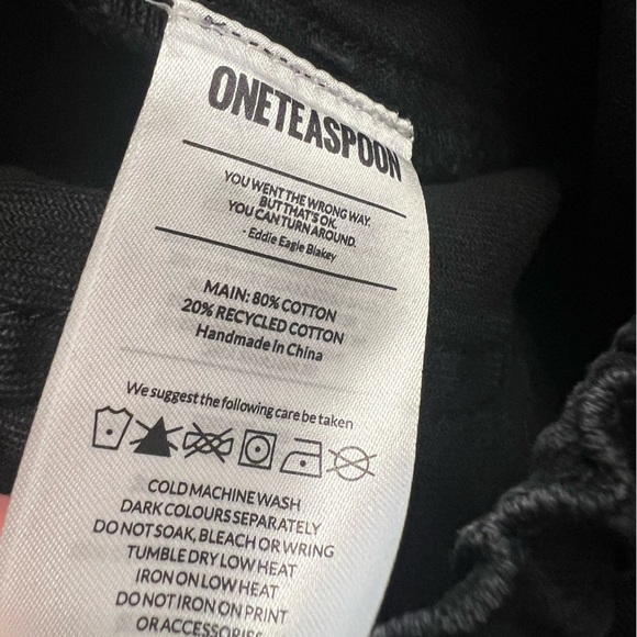 One Teaspoon Shabbies Low Waist Drawstring Boyfriend  Jeans Faded Black - Small - Picture 7 of 8